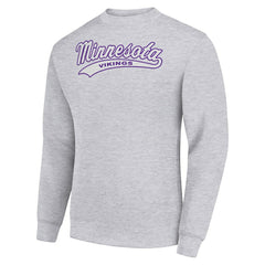Minnesota Vikings Starter Tailsweep Team Graphic Tri-Blend Fleece Pullover Sweatshirt - Heather Gray on sale