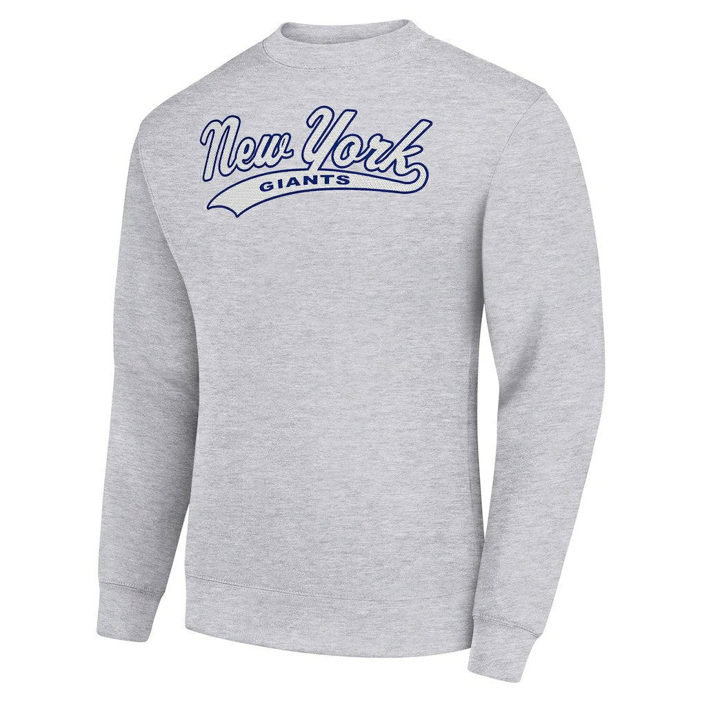 New York Giants Starter Tailsweep Team Graphic Tri-Blend Fleece Pullover Sweatshirt - Heather Gray online