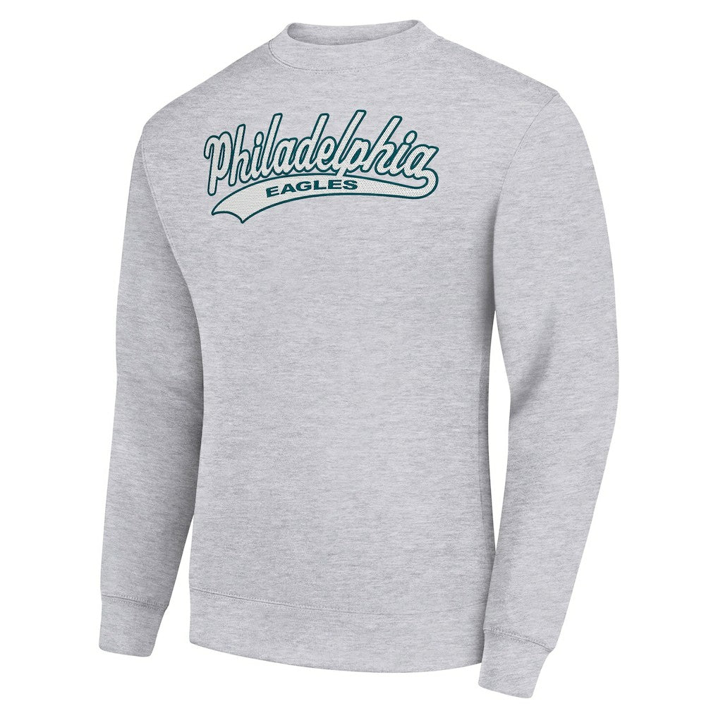 Philadelphia Eagles Starter Tailsweep Team Graphic Tri-Blend Fleece Pullover Sweatshirt - Heather Gray for sale