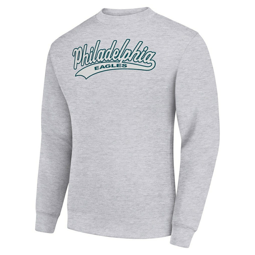 Philadelphia Eagles Starter Tailsweep Team Graphic Tri-Blend Fleece Pullover Sweatshirt - Heather Gray for sale