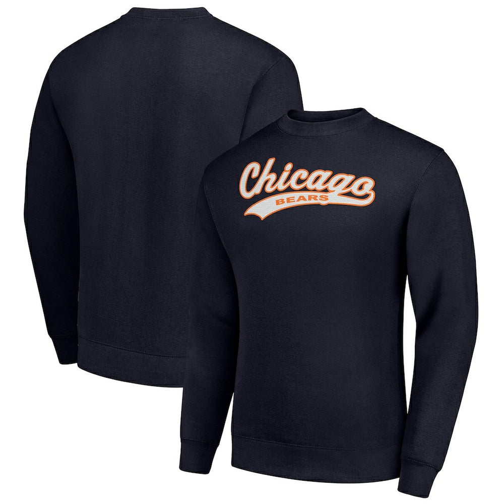 Chicago Bears Starter Tailsweep Team Graphic Tri-Blend Fleece Pullover Sweatshirt - Navy online