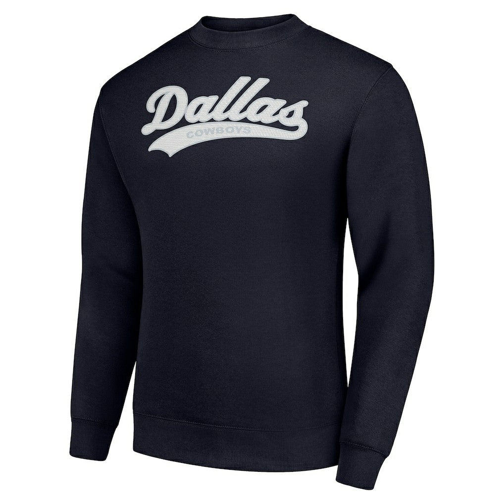Dallas Cowboys Starter Tailsweep Team Graphic Tri-Blend Fleece Pullover Sweatshirt - Navy sale