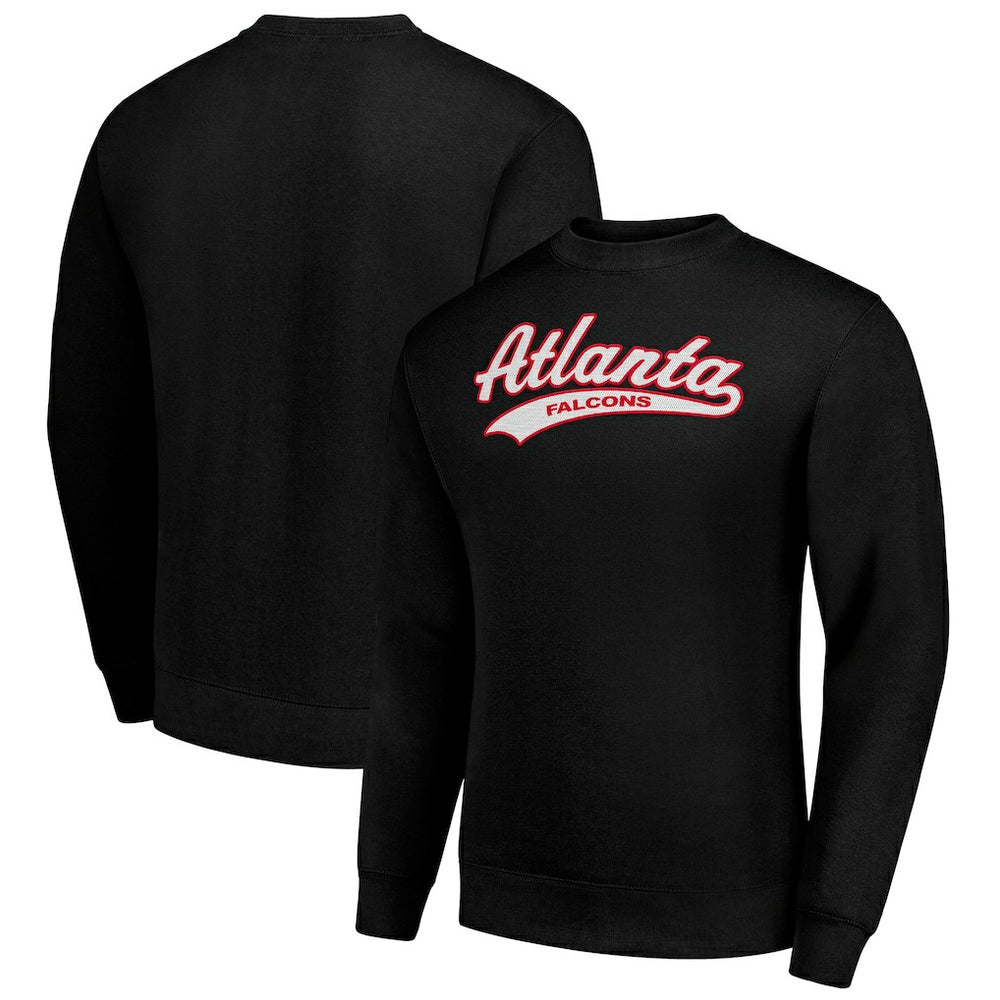 Atlanta Falcons Starter Tailsweep Team Graphic Tri-Blend Fleece Pullover Sweatshirt - Black for sale