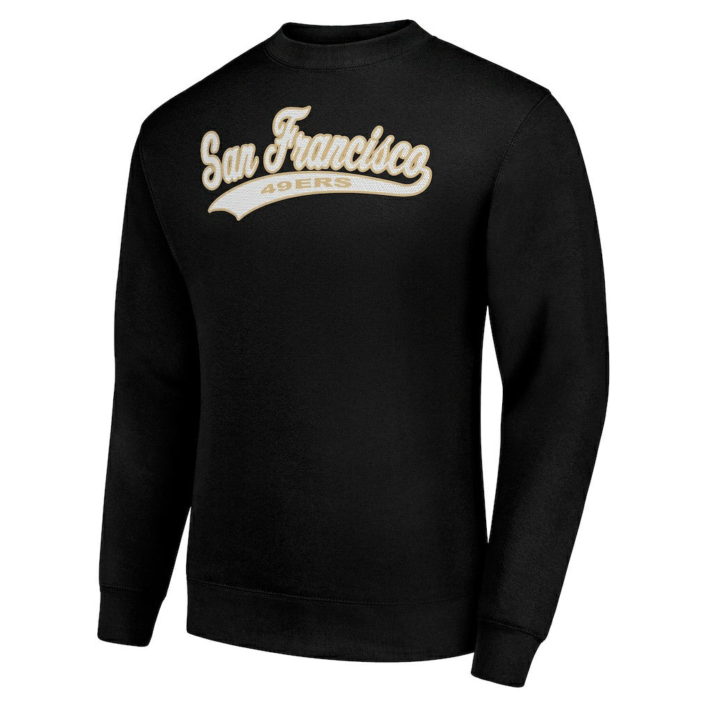 San Francisco 49ers Starter Tailsweep Team Graphic Tri-Blend Fleece Pullover Sweatshirt - Black sale