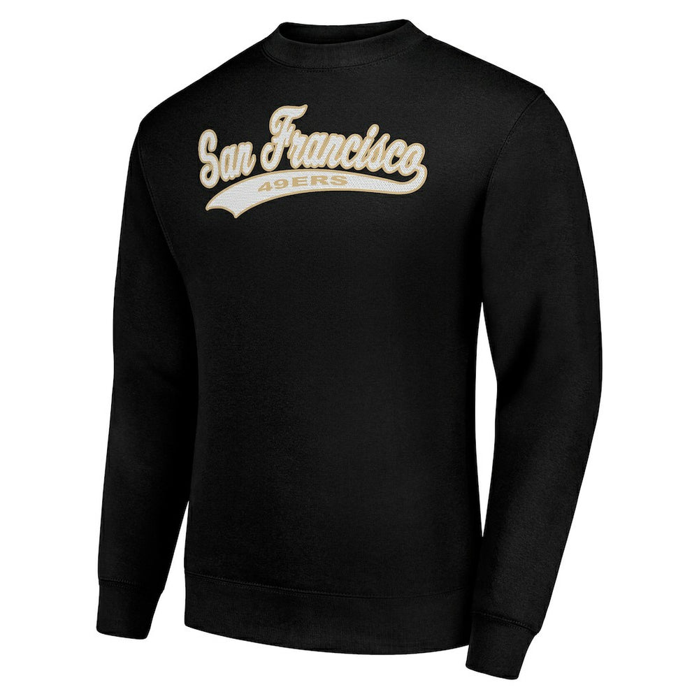 San Francisco 49ers Starter Tailsweep Team Graphic Tri-Blend Fleece Pullover Sweatshirt - Black sale