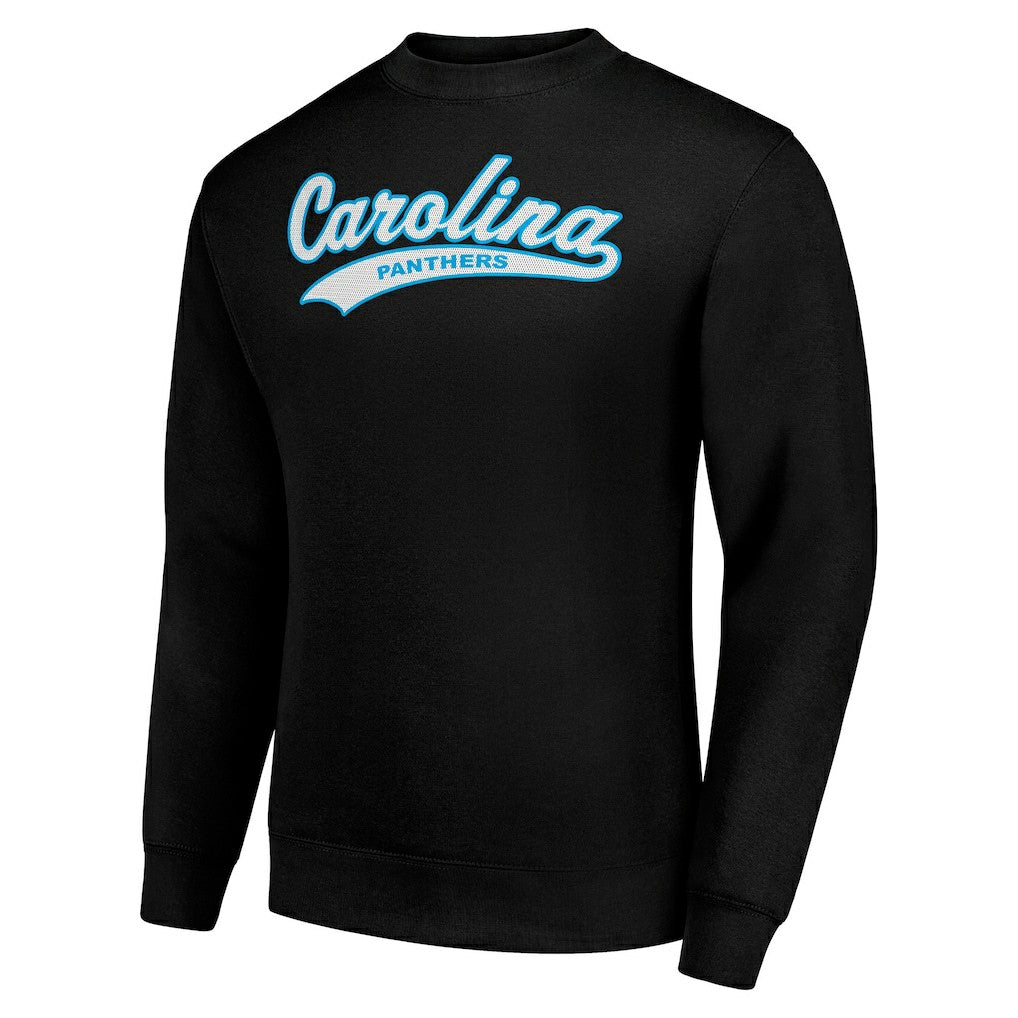 Carolina Panthers Starter Tailsweep Team Graphic Tri-Blend Fleece Pullover Sweatshirt - Black sale
