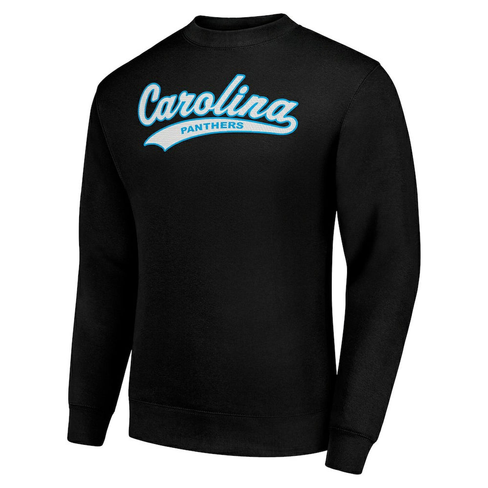 Carolina Panthers Starter Tailsweep Team Graphic Tri-Blend Fleece Pullover Sweatshirt - Black sale