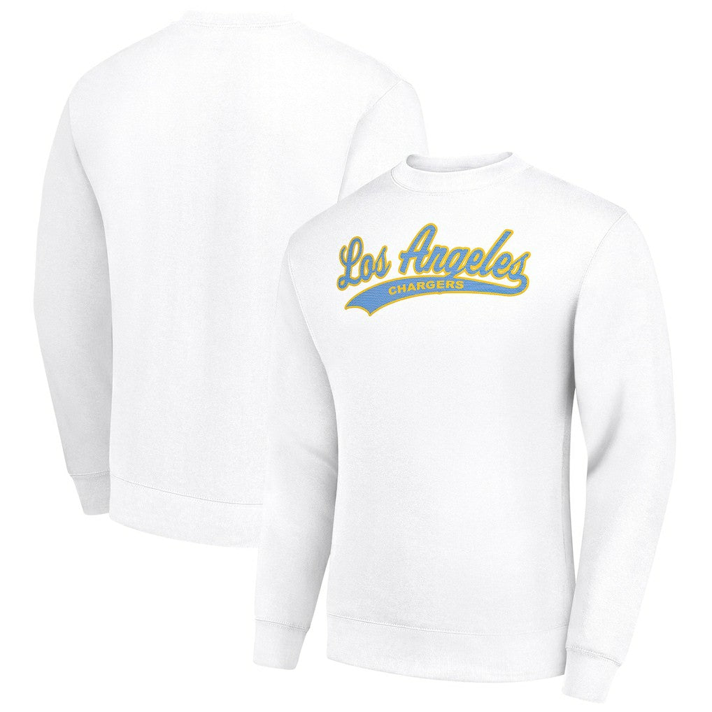 Los Angeles Chargers Starter Tailsweep Team Graphic Tri-Blend Fleece Pullover Sweatshirt - White online