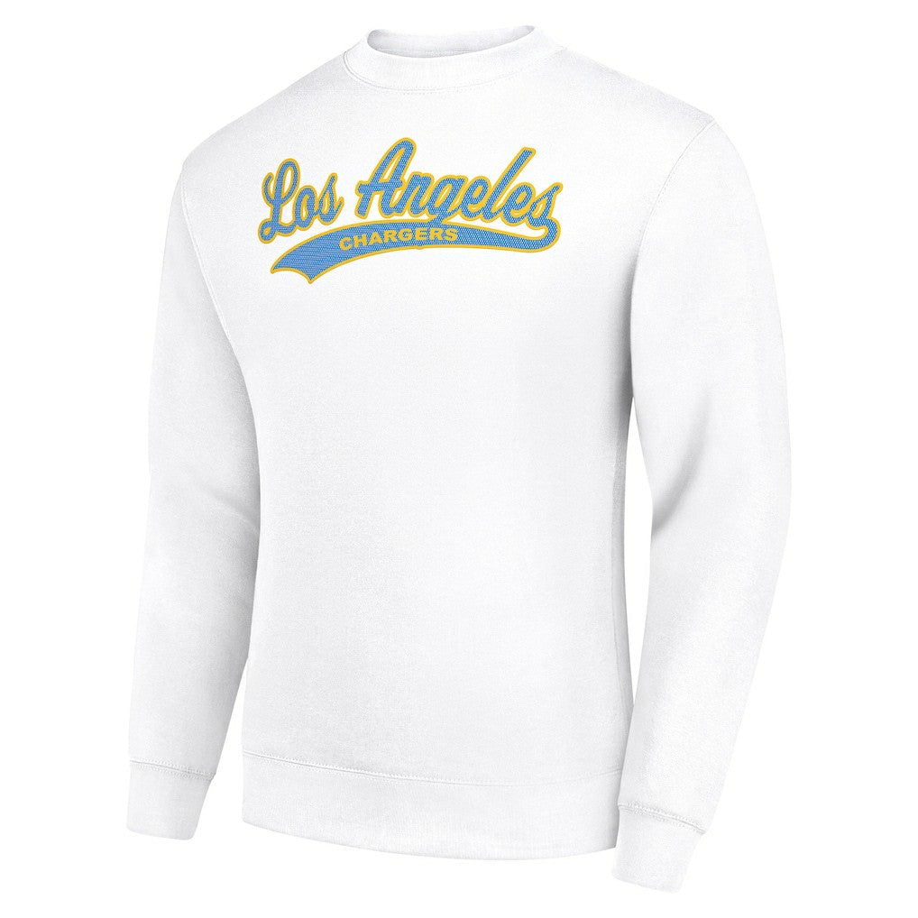 Los Angeles Chargers Starter Tailsweep Team Graphic Tri-Blend Fleece Pullover Sweatshirt - White online