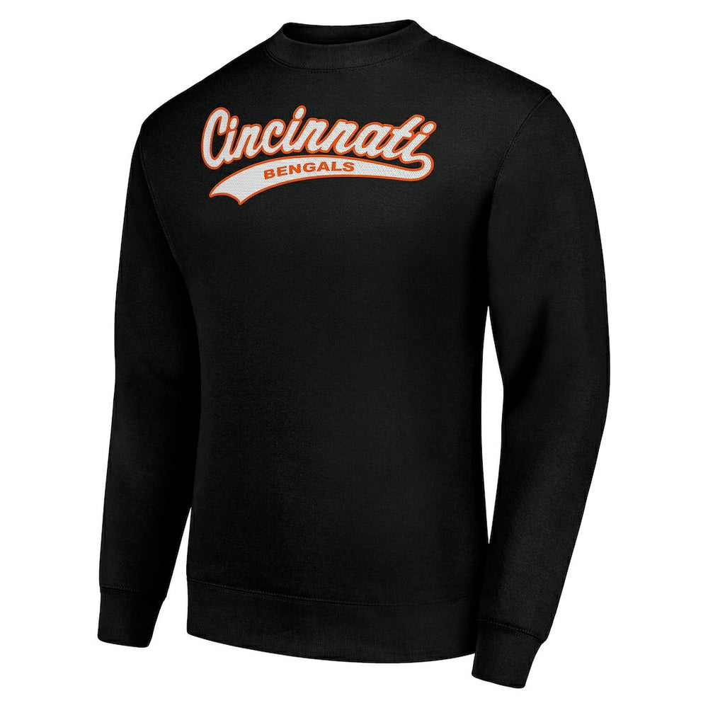 Cincinnati Bengals Starter Tailsweep Team Graphic Tri-Blend Fleece Pullover Sweatshirt - Black outlet