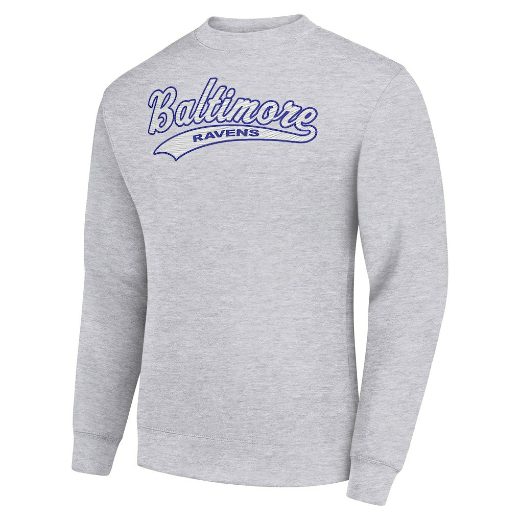 Baltimore Ravens Starter Tailsweep Team Graphic Tri-Blend Fleece Pullover Sweatshirt - Heather Gray outlet