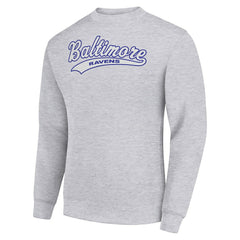 Baltimore Ravens Starter Tailsweep Team Graphic Tri-Blend Fleece Pullover Sweatshirt - Heather Gray outlet