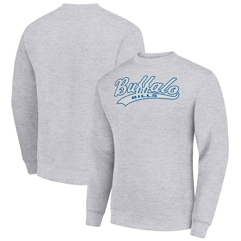 Buffalo Bills Starter Tailsweep Team Graphic Tri-Blend Fleece Pullover Sweatshirt - Heather Gray outlet