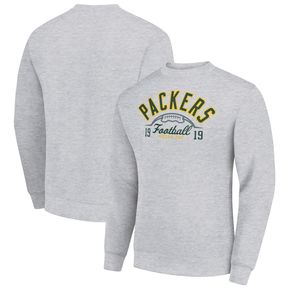Green Bay Packers Starter Half Ball Team Graphic Tri-Blend Fleece Pullover Sweatshirt - Heather Gray online