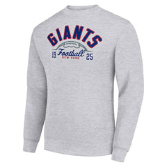 New York Giants Starter Half Ball Team Graphic Tri-Blend Fleece Pullover Sweatshirt - Heather Gray for sale