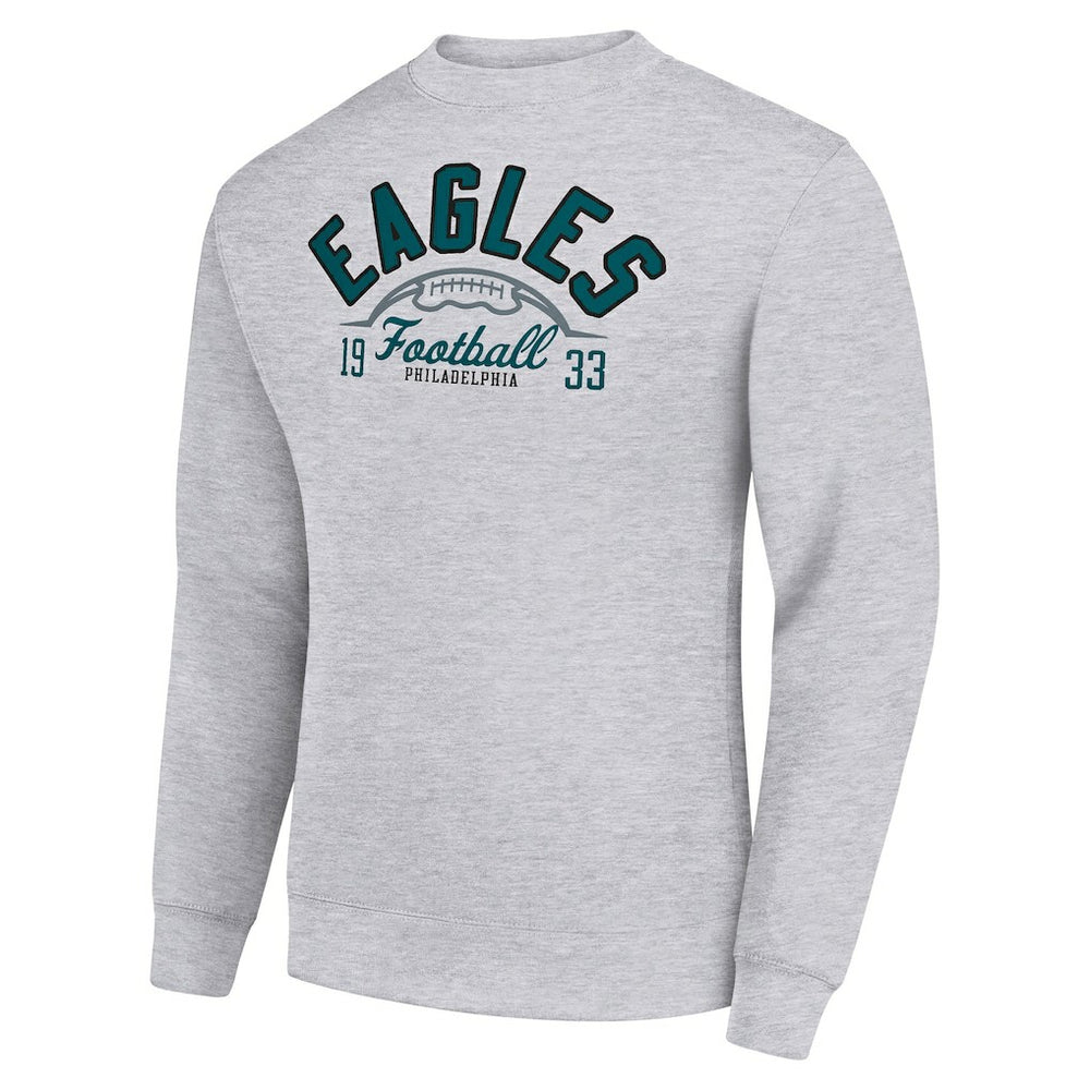 Philadelphia Eagles Starter Half Ball Team Graphic Tri-Blend Fleece Pullover Sweatshirt - Heather Gray sale