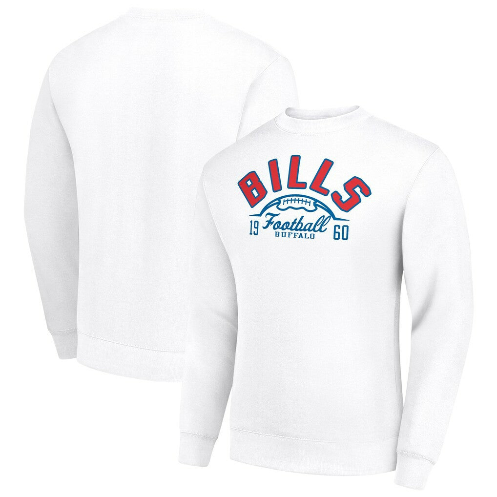 Buffalo Bills Starter Half Ball Team Graphic Tri-Blend Fleece Pullover Sweatshirt - White cheap