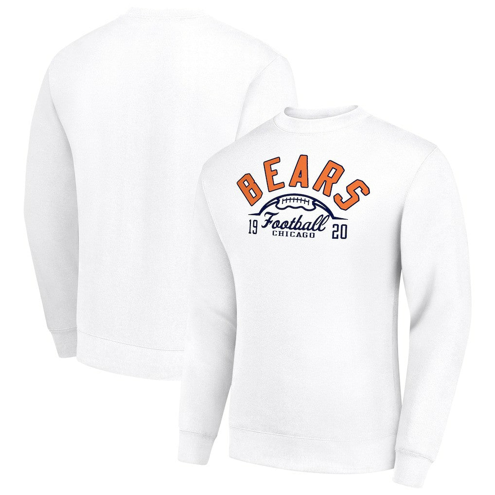 Chicago Bears Starter Half Ball Team Graphic Tri-Blend Fleece Pullover Sweatshirt - White sale