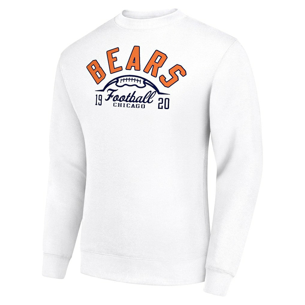 Chicago Bears Starter Half Ball Team Graphic Tri-Blend Fleece Pullover Sweatshirt - White sale