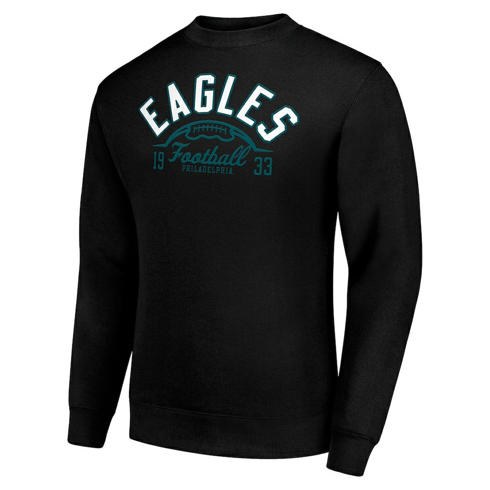 Philadelphia Eagles Starter Half Ball Team Graphic Tri-Blend Fleece Pullover Sweatshirt - Black outlet