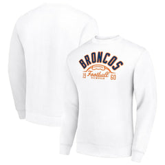 Denver Broncos Starter Half Ball Team Graphic Tri-Blend Fleece Pullover Sweatshirt - White online