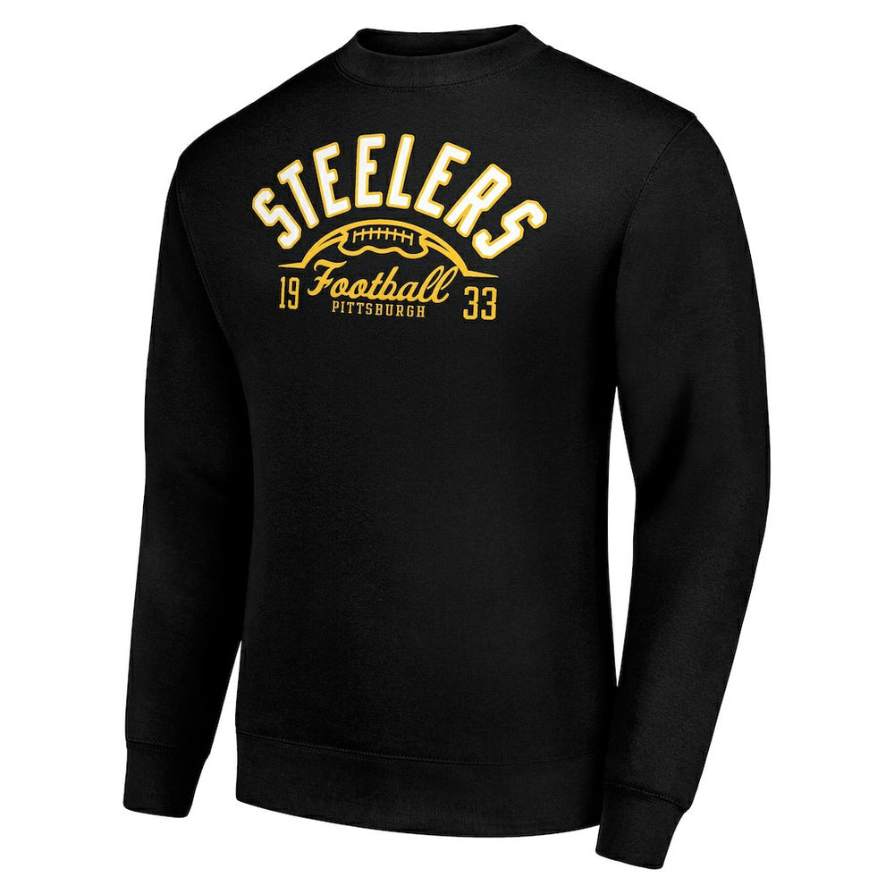 Pittsburgh Steelers Starter Half Ball Team Graphic Tri-Blend Fleece Pullover Sweatshirt - Black discount
