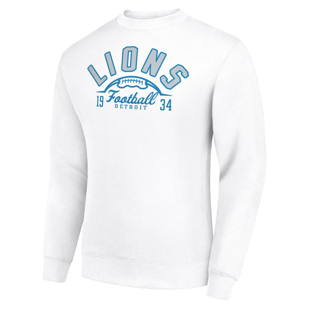 Detroit Lions Starter Half Ball Team Graphic Tri-Blend Fleece Pullover Sweatshirt - White on sale