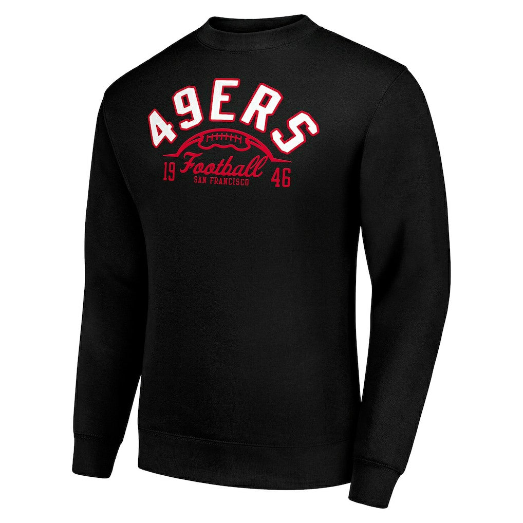 San Francisco 49ers Starter Half Ball Team Graphic Tri-Blend Fleece Pullover Sweatshirt - Black for sale