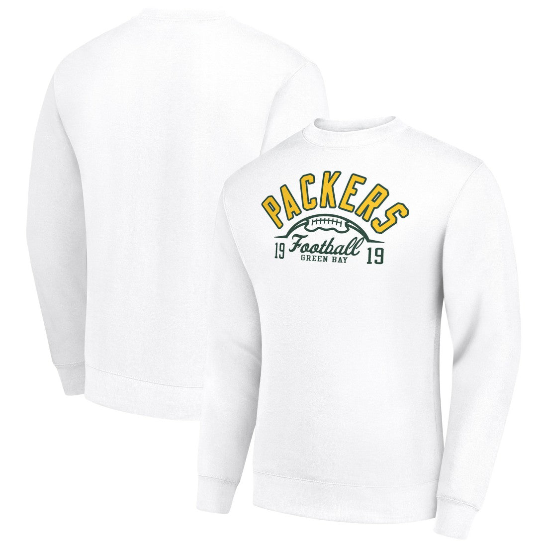 Green Bay Packers Starter Half Ball Team Graphic Tri-Blend Fleece Pullover Sweatshirt - White on sale