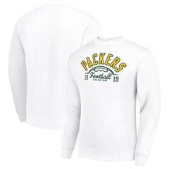 Green Bay Packers Starter Half Ball Team Graphic Tri-Blend Fleece Pullover Sweatshirt - White on sale