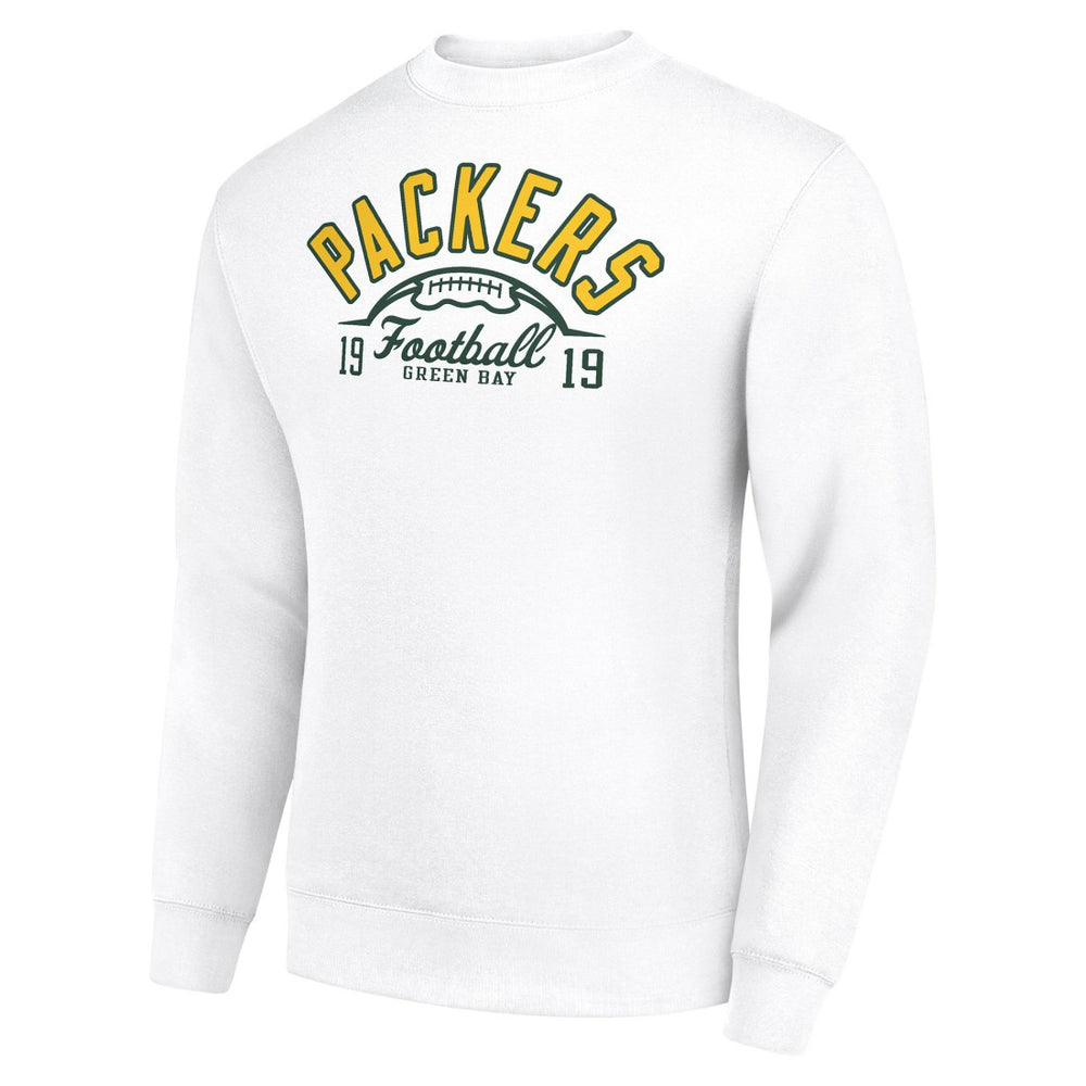 Green Bay Packers Starter Half Ball Team Graphic Tri-Blend Fleece Pullover Sweatshirt - White on sale