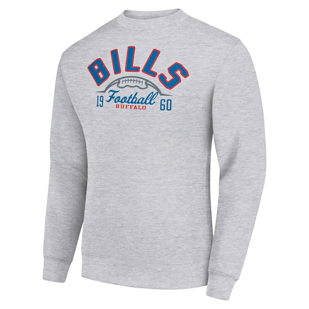 Buffalo Bills Starter Half Ball Team Graphic Tri-Blend Fleece Pullover Sweatshirt - Heather Gray for sale
