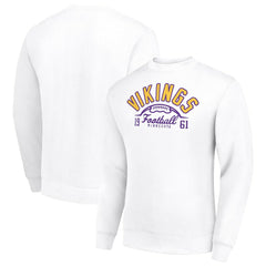Minnesota Vikings Starter Half Ball Team Graphic Tri-Blend Fleece Pullover Sweatshirt - White outlet