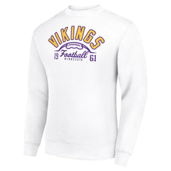 Minnesota Vikings Starter Half Ball Team Graphic Tri-Blend Fleece Pullover Sweatshirt - White outlet