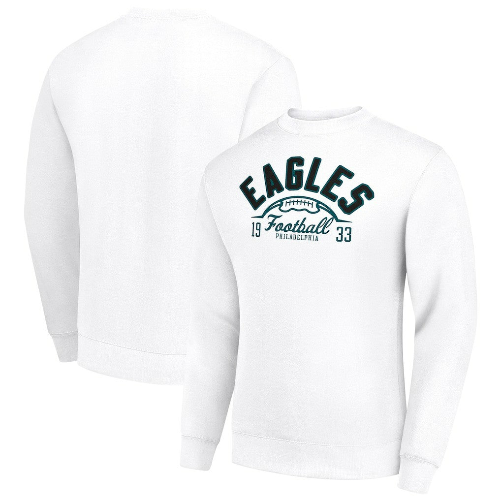 Philadelphia Eagles Starter Half Ball Team Graphic Tri-Blend Fleece Pullover Sweatshirt - White for sale