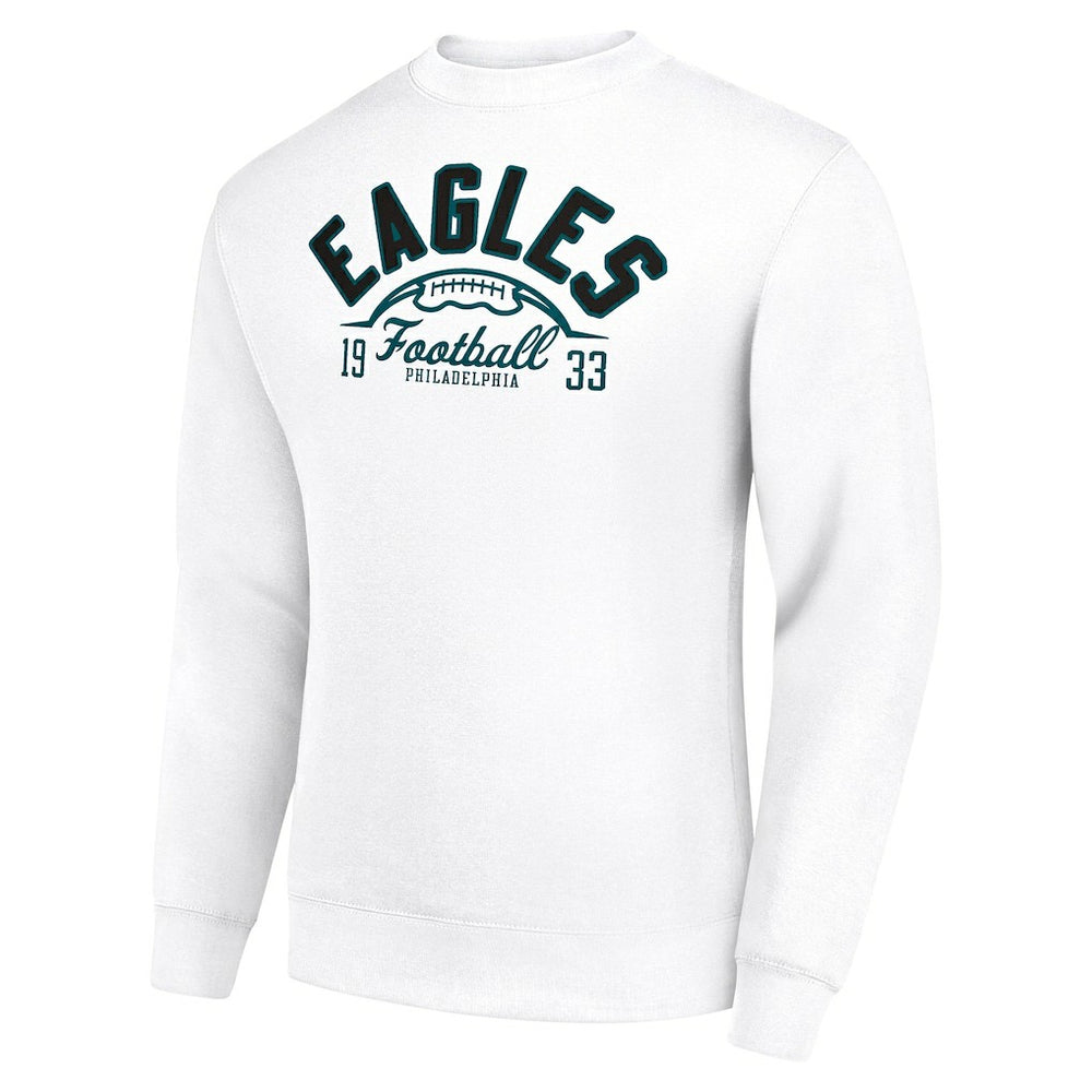 Philadelphia Eagles Starter Half Ball Team Graphic Tri-Blend Fleece Pullover Sweatshirt - White for sale