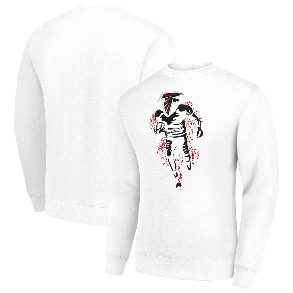 Atlanta Falcons Starter Logoface Team Graphic Tri-Blend Fleece Pullover Sweatshirt - White on sale