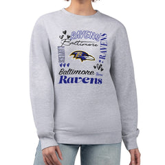 Baltimore Ravens G-III 4Her by Carl Banks Women's Collage Graphic Fleece Pullover Sweatshirt - Heather Gray sale