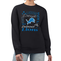 Detroit Lions G-III 4Her by Carl Banks Women's Collage Graphic Fleece Pullover Sweatshirt - Black sale