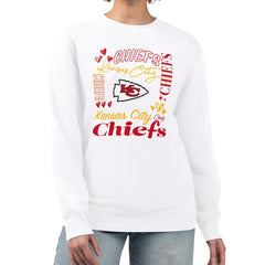 Kansas City Chiefs G-III 4Her by Carl Banks Women's Collage Graphic Fleece Pullover Sweatshirt - White discount