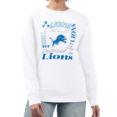 Detroit Lions G-III 4Her by Carl Banks Women's Collage Graphic Fleece Pullover Sweatshirt - White cheap