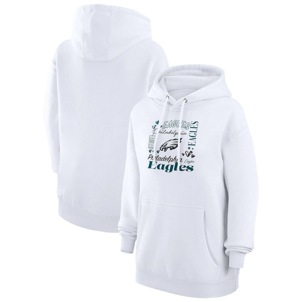 Philadelphia Eagles G-III 4Her by Carl Banks Women's Collage Graphic Fleece Pullover Hoodie - White discount