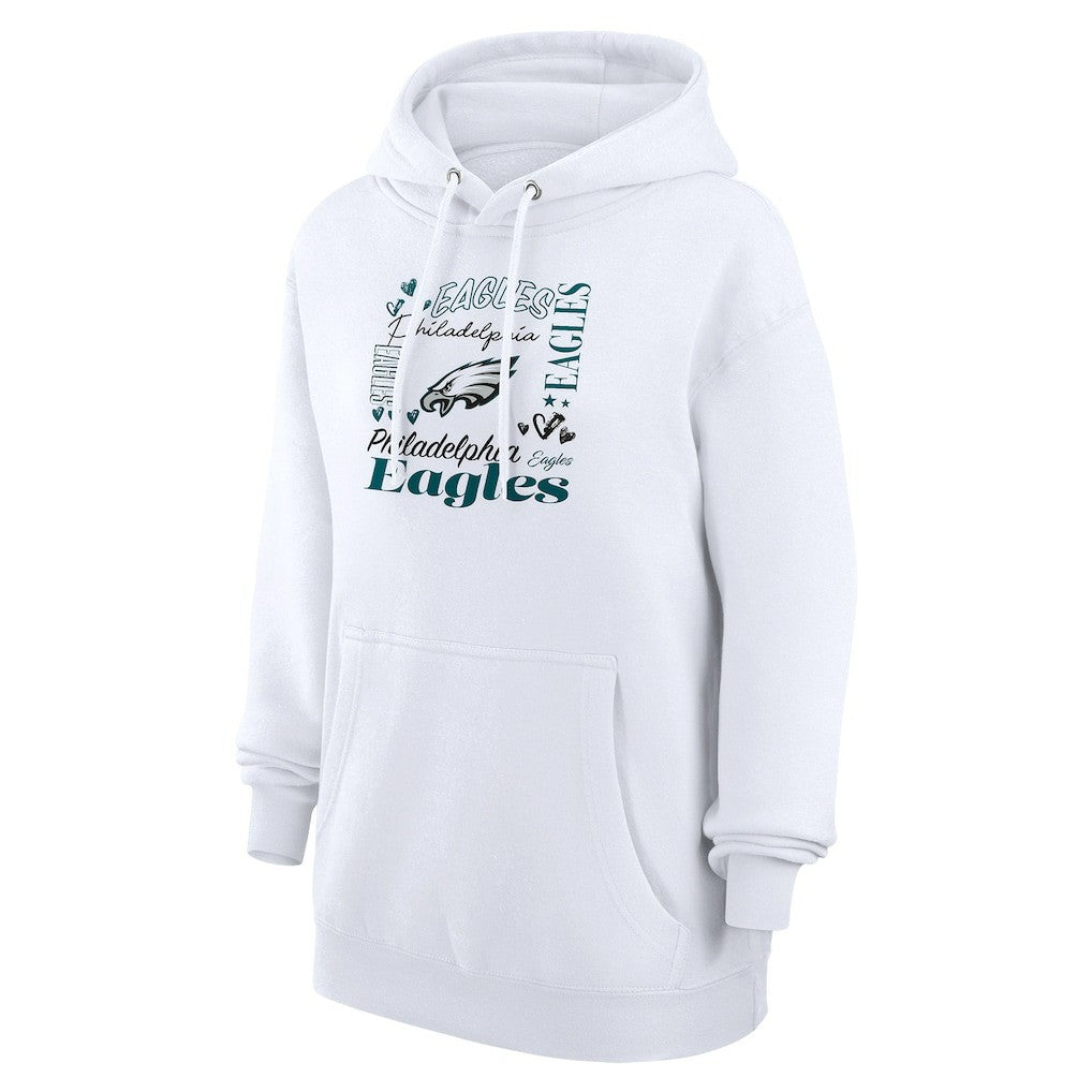 Philadelphia Eagles G-III 4Her by Carl Banks Women's Collage Graphic Fleece Pullover Hoodie - White discount