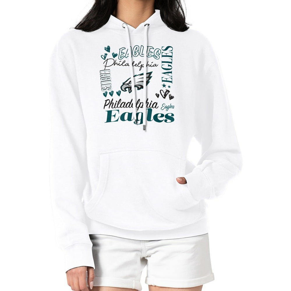 Philadelphia Eagles G-III 4Her by Carl Banks Women's Collage Graphic Fleece Pullover Hoodie - White discount