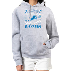 Detroit Lions G-III 4Her by Carl Banks Women's Collage Graphic Fleece Pullover Hoodie - Heather Gray for sale