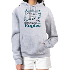 Philadelphia Eagles G-III 4Her by Carl Banks Women's Collage Graphic Fleece Pullover Hoodie - Heather Gray for sale