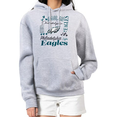 Philadelphia Eagles G-III 4Her by Carl Banks Women's Collage Graphic Fleece Pullover Hoodie - Heather Gray for sale