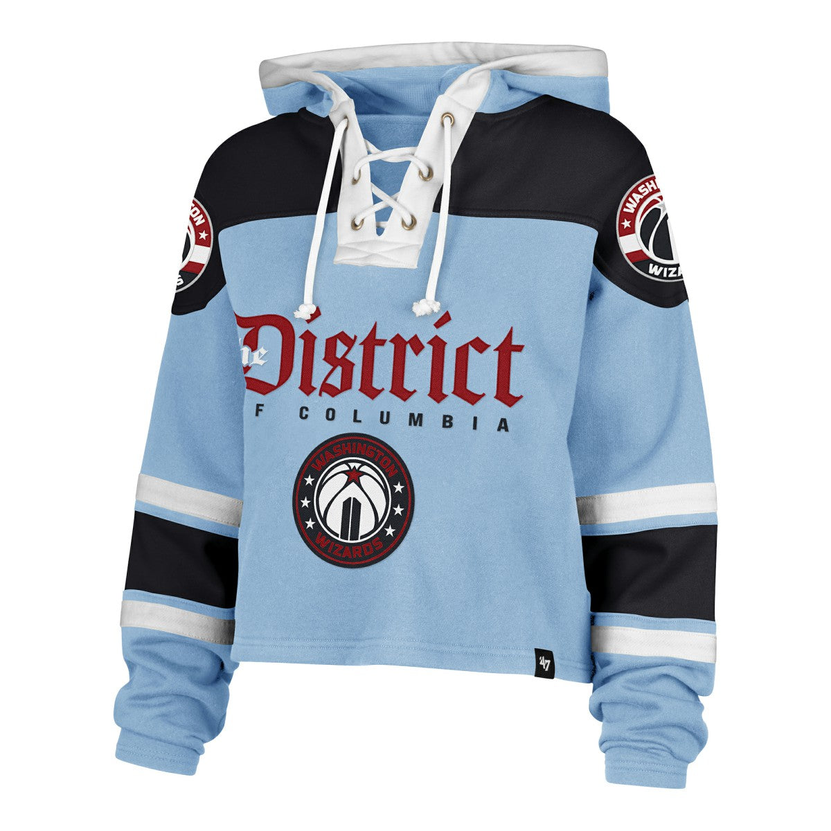 Washington Wizards '47 Women's 2024/25 City Edition Superior Cropped Lace-Up Pullover Hoodie - Light Blue cheap