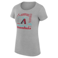 Arizona Diamondbacks G-III 4Her by Carl Banks Women's Super-Slim Fit Lightweight Collage Team Graphic Crew Neck T-Shirt Heather Gray