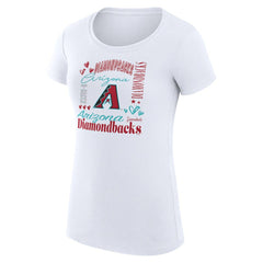Arizona Diamondbacks G-III 4Her by Carl Banks Women's Super-Slim Fit Lightweight Collage Team Graphic Crew Neck T-Shirt White